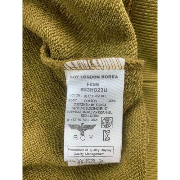 BOY LONDON Hoodie Men L Green Logo Eagle Graphic Army Shield Velcro Patch Sleeve - Picture 4 of 12